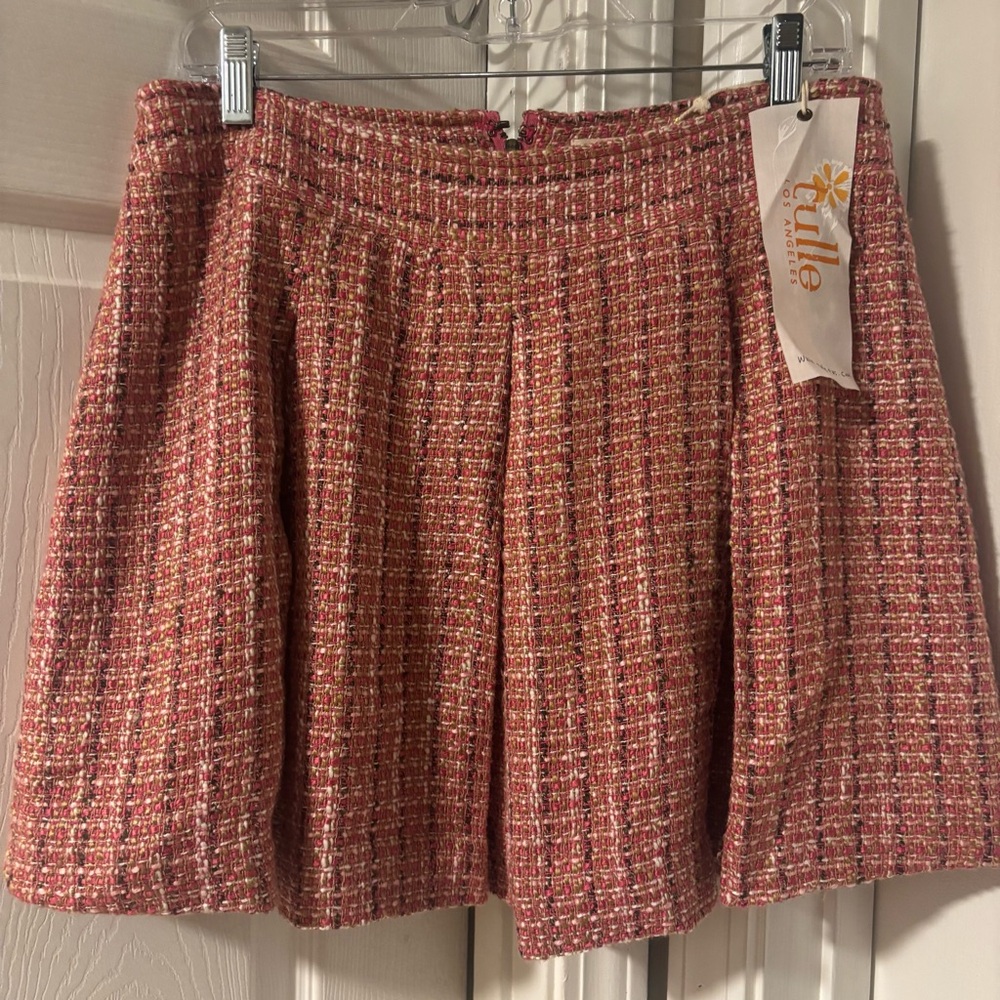 Tulle Pink Tweed A-Line Skirt
